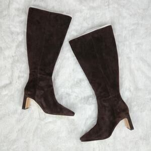 Sam Edelman Sylvia boot chocolate suede. XWide Calf W7.5 NEW